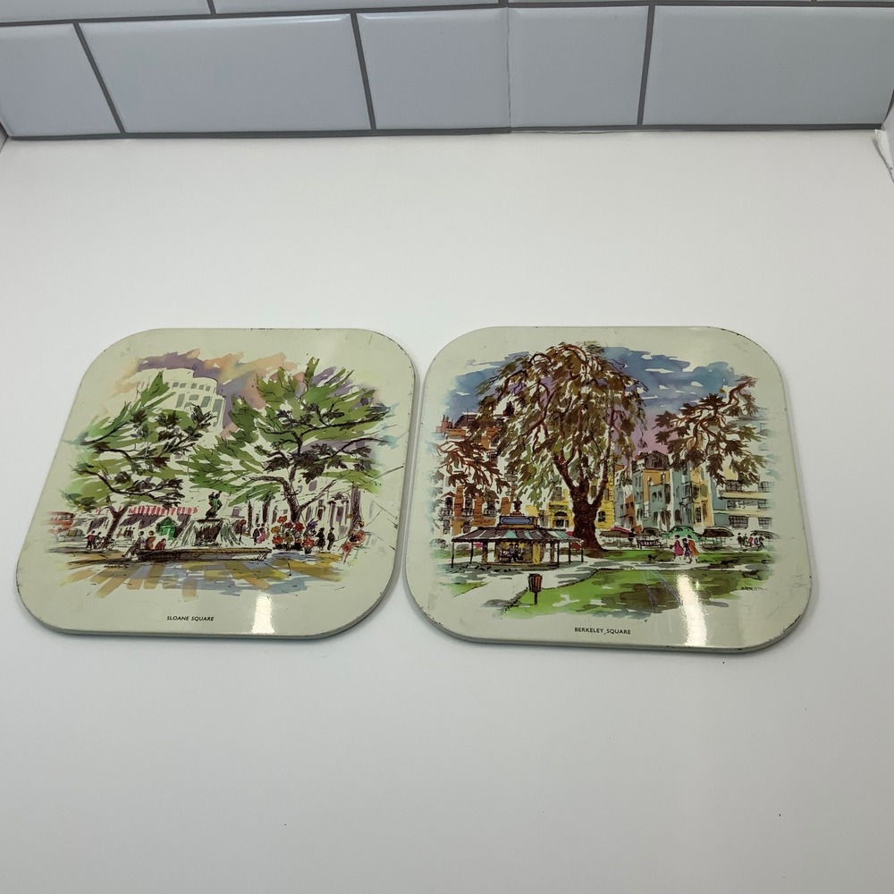 Vintage Ivory Soap London Coasters Sloane Square Berkeley Square Great Britain